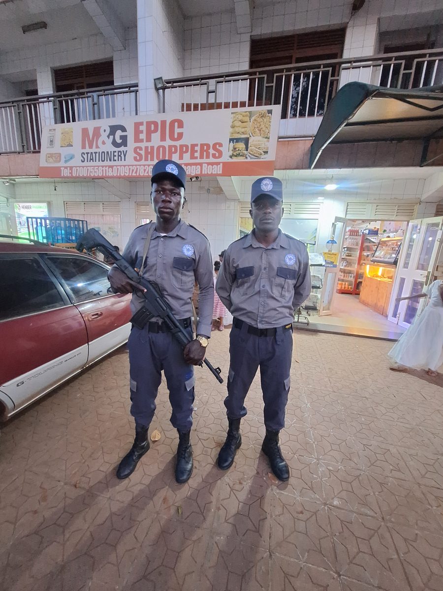 Intersec officers on duty at Epic Shoppers and Pharmacy, Rubaga