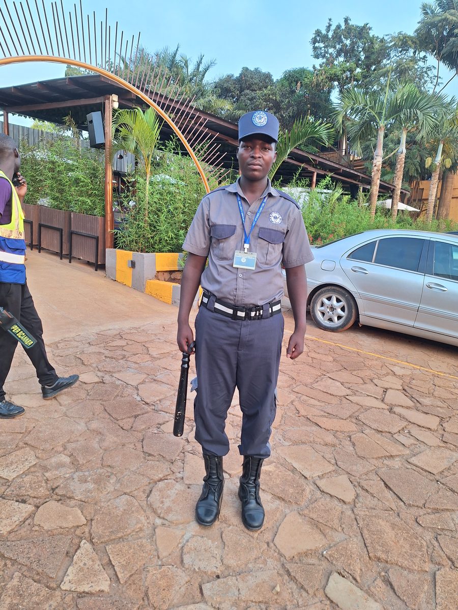 Intersec officer on duty at Quince Restaurant, Luzira