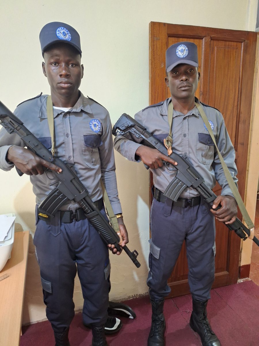Armed Intersec Security Group officers on duty